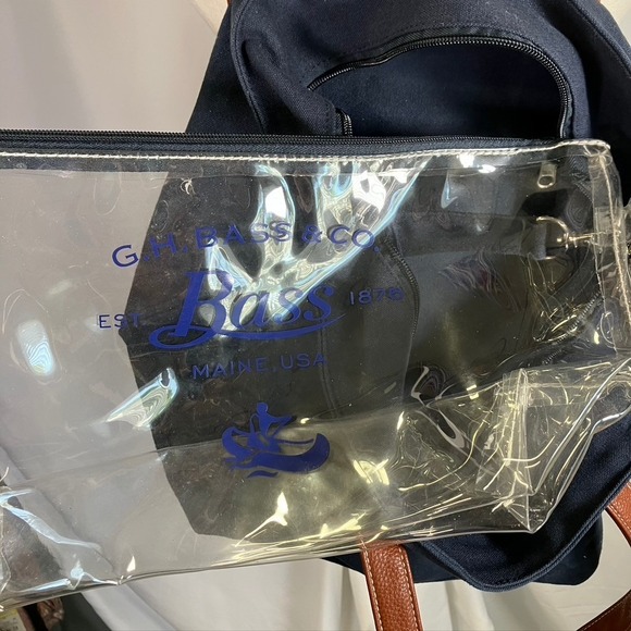 GH Bass & Co Nautical Tote Bag Love Boat‎ Wheel Canvas Shopper Purse - Picture 7 of 14